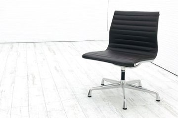 アルミナムチェア 本皮 レザー 中古 ハーマンミラー 中古オフィス家具 Herman Miller ブラウン イームズアルミナムグループ画像