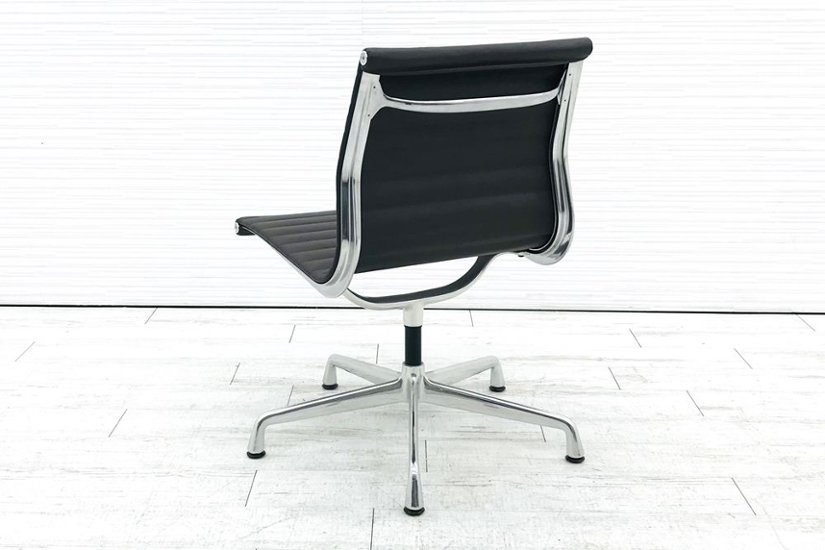 アルミナムチェア 本皮 レザー 中古 ハーマンミラー 中古オフィス家具 Herman Miller ブラウン イームズアルミナムグループ 訳あり画像