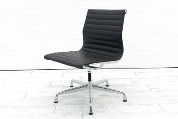 アルミナムチェア 本皮 レザー 中古 ハーマンミラー 中古オフィス家具 Herman Miller ブラウン イームズアルミナムグループ 訳あり画像