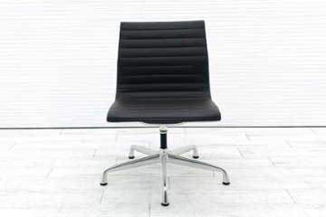 アルミナムチェア 本皮 レザー 中古 ハーマンミラー 中古オフィス家具 Herman Miller ブラウン イームズアルミナムグループ 訳あり画像