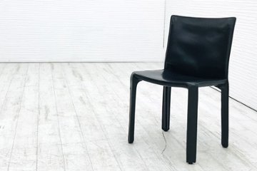 カッシーナ キャブ アームレスチェア Cassina CAB ダイニングチェア ミーティングチェア 中古 中古オフィス家具 本革の画像