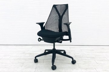 ハーマンミラー セイルチェア 中古 2019年製 SAYL Chairs デザインチェア 中古オフィス家具 可動肘 ブラック画像