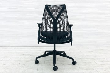 ハーマンミラー セイルチェア 中古 2019年製 SAYL Chairs デザインチェア 中古オフィス家具 可動肘 ブラック画像