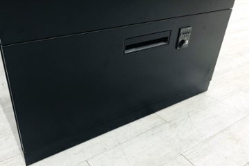 コクヨ エディア 3段ラテラル書庫 中古キャビネット 収納 収納家具 中古オフィス家具 BWU-LR3AD59SAWN3 ブラック画像