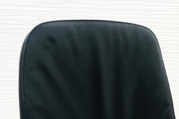 リープチェア USオリジナル アルミ脚 中古 スチールケース レザー 高級チェア Steelcase Leap ブラック 中古オフィス家具 革 46216179CS画像