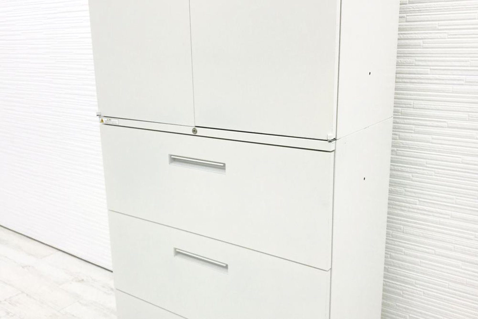 ラテラル書庫 3段両開き スチール イナバ TF 481332 中古 【上下セット 