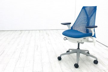 セイルチェア ハーマンミラー SAYL Chairs 中古 前傾チルト 可動肘 デザインチェア 中古オフィス家具 ブルーの画像