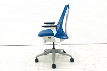 セイルチェア ハーマンミラー SAYL Chairs 中古 前傾チルト 可動肘 デザインチェア 中古オフィス家具 ブルー画像