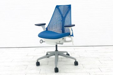 セイルチェア ハーマンミラー SAYL Chairs 中古 前傾チルト 可動肘 デザインチェア 中古オフィス家具 ブルー画像