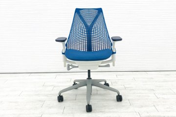 セイルチェア ハーマンミラー SAYL Chairs 中古 前傾チルト 可動肘 デザインチェア 中古オフィス家具 ブルー画像