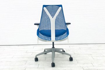 セイルチェア ハーマンミラー SAYL Chairs 中古 前傾チルト 可動肘 デザインチェア 中古オフィス家具 ブルー画像