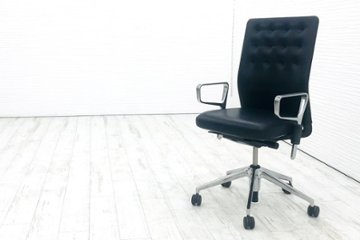 ヴィトラ ID chair レザー 中古 Vitra 中古 デザイナーズチェア ブラック アントニオ・チッテリオ ブラック 中古オフィス家具の画像