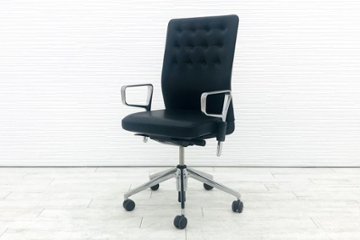 ヴィトラ ID chair レザー 中古 Vitra 中古 デザイナーズチェア ブラック アントニオ・チッテリオ ブラック 中古オフィス家具画像