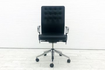 ヴィトラ ID chair レザー 中古 Vitra 中古 デザイナーズチェア ブラック アントニオ・チッテリオ ブラック 中古オフィス家具画像