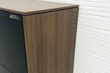 スチール書庫 ラテラル 3段ラテラル 【3台セット】 中古 オカムラ レクトライン キャビネット ラテラル書庫 中古オフィス家具 ブラック画像