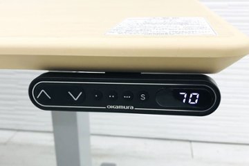 オカムラ スイフト 昇降テーブル 電動机 中古机 W1800 幅1800 ミーティングテーブル 700H～1250H 中古オフィス家具 画像