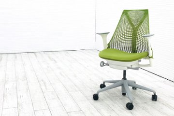 ハーマンミラー セイルチェア 中古 【前傾チルト無】 SAYL Chairs デザインチェア 中古オフィス家具 固定肘 グリーンの画像