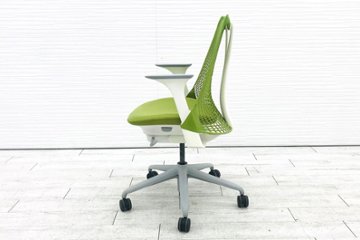 ハーマンミラー セイルチェア 中古 【前傾チルト無】 SAYL Chairs デザインチェア 中古オフィス家具 固定肘 グリーン画像