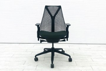 ハーマンミラー セイルチェア 中古 2017年製 ダークグリーン SAYL Chairs デザインチェア 中古オフィス家具 可動肘画像