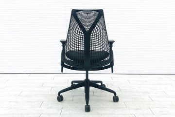 ハーマンミラー セイルチェア 中古 2017年製 ダークグリーン SAYL Chairs デザインチェア 中古オフィス家具 可動肘画像