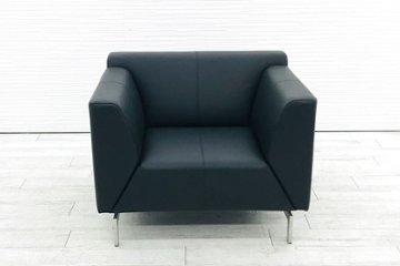 ロルフベンツ 応接ソファ ROLF BENZ 中古 本革 レザー 応接家具 応接ソファー 中古オフィス家具 ブラック画像