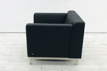 ロルフベンツ 応接ソファ ROLF BENZ 中古 本革 レザー 応接家具 応接ソファー 中古オフィス家具 ブラック画像