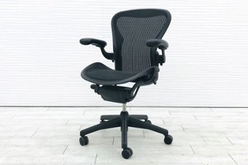 アーロンチェア 中古 Bサイズ ライト アーロン ハーマンミラー Herman Miller 中古オフィス家具 肘レバータイプ画像