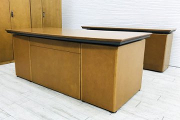 オカムラ プレビア 中古 役員家具セット 役員セット エグゼクティブ 高級家具 役員デスク 中古オフィス家具画像