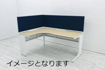 【幅1200mm用】　コクヨ レヴィスト デスクトップパネル パーテーション パーティション 中古パーテーション 間仕切り ブルー画像