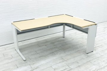 コクヨ L型デスク 1600×1200 L字デスク 中古 Ｌ字机 中古デスク 中古オフィス家具 オフィスデスク 事務机 右1200mmの画像