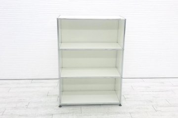 USM Haller USMハラー 中古 オープン書庫 ハラーシステム シェルフ キャビネット 中古オフィス家具 ホワイト画像