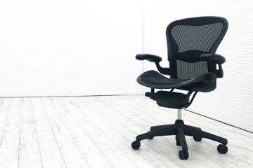 アーロンチェア 中古 Bサイズ スタンダード ハーマンミラー ランバーサポート Herman Miller 中古オフィス家具 メッシュ画像