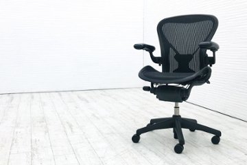 アーロンチェア Bサイズ フル装備 中古 ハーマンミラー ポスチャーフィット メッシュ Herman Miller 中古オフィス家具 肘レバータイプ画像