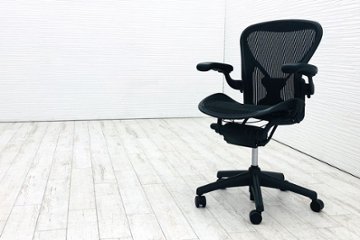 アーロンチェア Bサイズ フル装備 中古 2016年製 ハーマンミラー ポスチャーフィット メッシュ Herman Miller 中古オフィス家具 肘レバータイプの画像