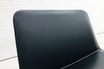 カッシーナ スリムラウンジ 中古 Cassina IXC. ミーティングチェア ラウンジチェア レザー 中古オフィス家具 ブラック画像