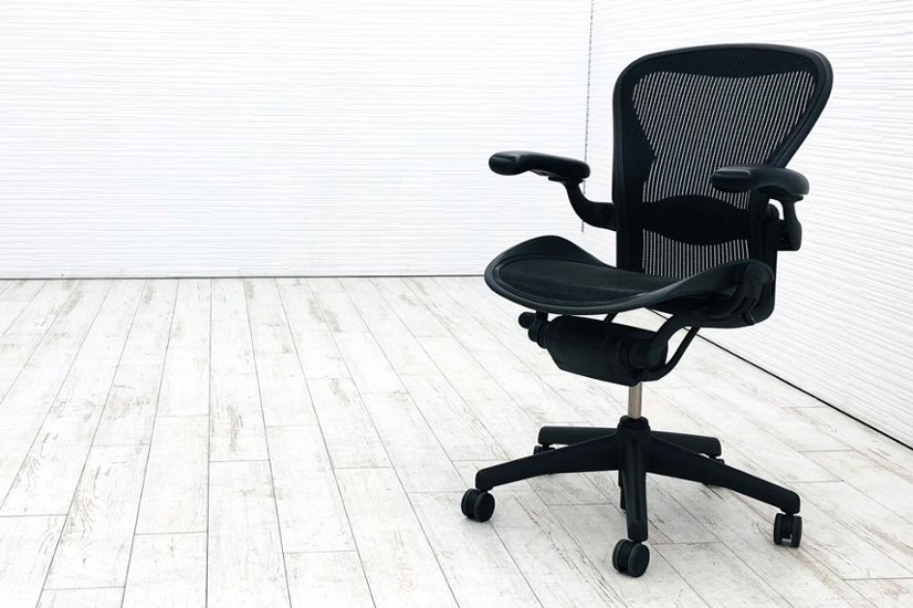 ハーマンミラー アーロンチェア 中古 Bサイズ ライト ランバーサポートメッシュ Herman Miller 中古オフィス家具 肘ダイヤルタイプ画像