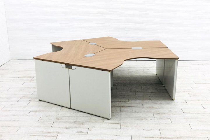 3台セット】 オカムラ ブーメランデスク 120° 1100mm プロユニット 平 