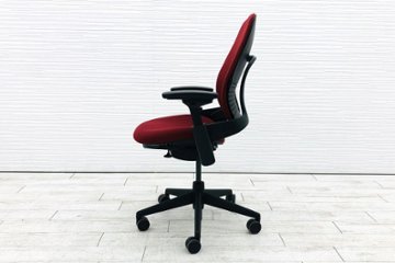 スチールケース リープチェア V2 中古 クッション Steelcase Leap 中古オフィス家具 OAチェア レッド 46216179画像