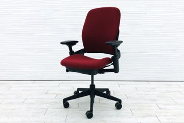 スチールケース リープチェア V2 中古 クッション Steelcase Leap 中古オフィス家具 OAチェア レッド 46216179画像