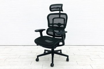 エルゴヒューマン ベーシック ヘッドレスト付き ergohuman HIGH Type 中古 中古チェア 高機能チェア メッシュ ブラック画像