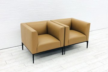 ノール Knoll Jaan781 【2脚セット】 中古 応接ソファ 応接ソファー 中古オフィス家具 レザー ウォルターノル EOOS (イーオス) 画像