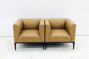 ノール Knoll Jaan781 【2脚セット】 中古 応接ソファ 応接ソファー 中古オフィス家具 レザー ウォルターノル EOOS (イーオス) 画像