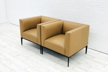 ノール Knoll Jaan781 【2脚セット】 中古 応接ソファ 応接ソファー 中古オフィス家具 レザー ウォルターノル EOOS (イーオス) 画像