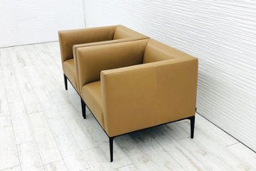 ノール Knoll Jaan781 【2脚セット】 中古 応接ソファ 応接ソファー 中古オフィス家具 レザー ウォルターノル EOOS (イーオス) 画像