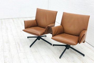 ノール パイロットチェア Knoll Pilot Chair 【2脚セット】 中古 中古オフィス家具 レザー ウォルターノル Edward Barber & Jay Osgerbyの画像