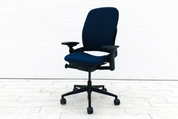 リープチェア 中古 V2 2017年製 スチールケース クッション Steelcase Leap 中古オフィス家具 LEAP-10100 ブルー画像