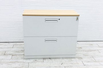 コクヨ エディア 中古 ラテラル書庫 スチール書庫 キャビネット 中古書庫 収納家具 2段ラテラル書庫 中古オフィス家具 900/450/885画像