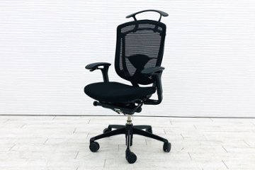 オカムラ コンテッサチェア 中古 コンテッサ 座クッション 高機能チェア 中古オフィス家具 ブラックフレーム ブラック CM32BB画像