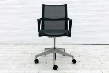 ハーマンミラー セトゥーチェア 中古 Setu Chair マルチパーパスチェア ５本脚タイプ リボンアーム グレー画像