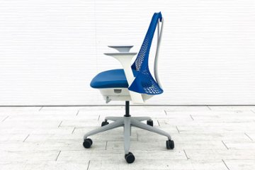 ハーマンミラー セイルチェア 中古 【前傾チルト無】 SAYL Chairs デザインチェア 中古オフィス家具 固定肘 ブルー画像